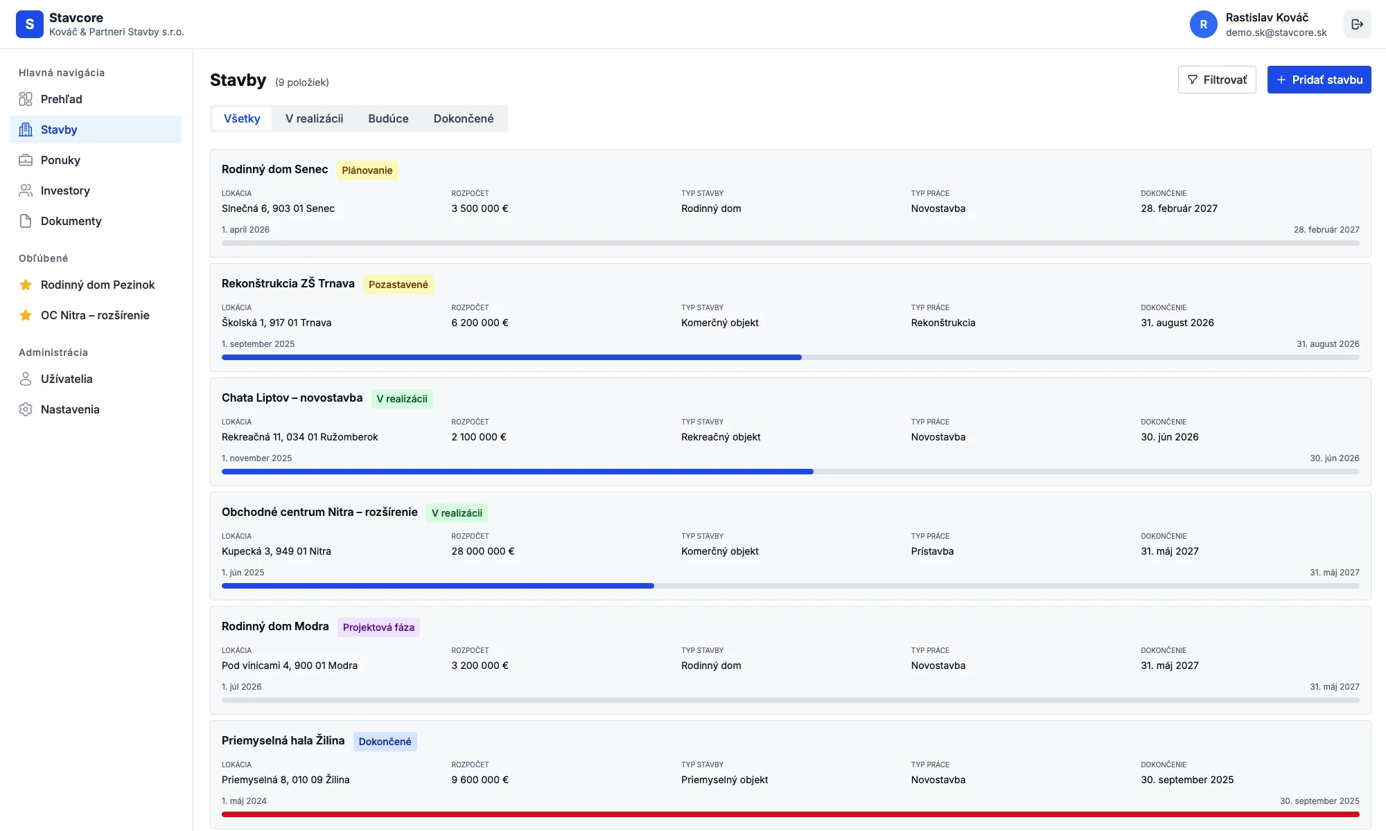 Stavcore – správa dokumentov a ponúk